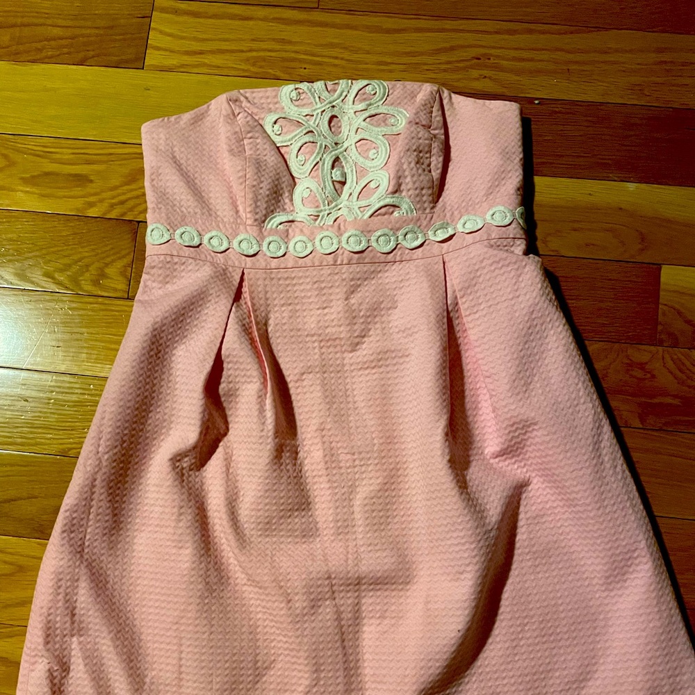 Lilly Pulitzer pink strapless dress